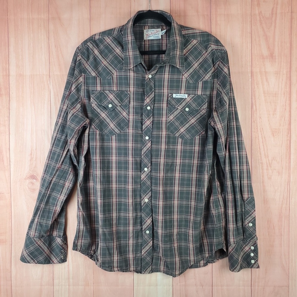 True Religion Western Shirt‎ Womens 3XL Plaid Cotton Pearl Snap Cowboy Outdoor